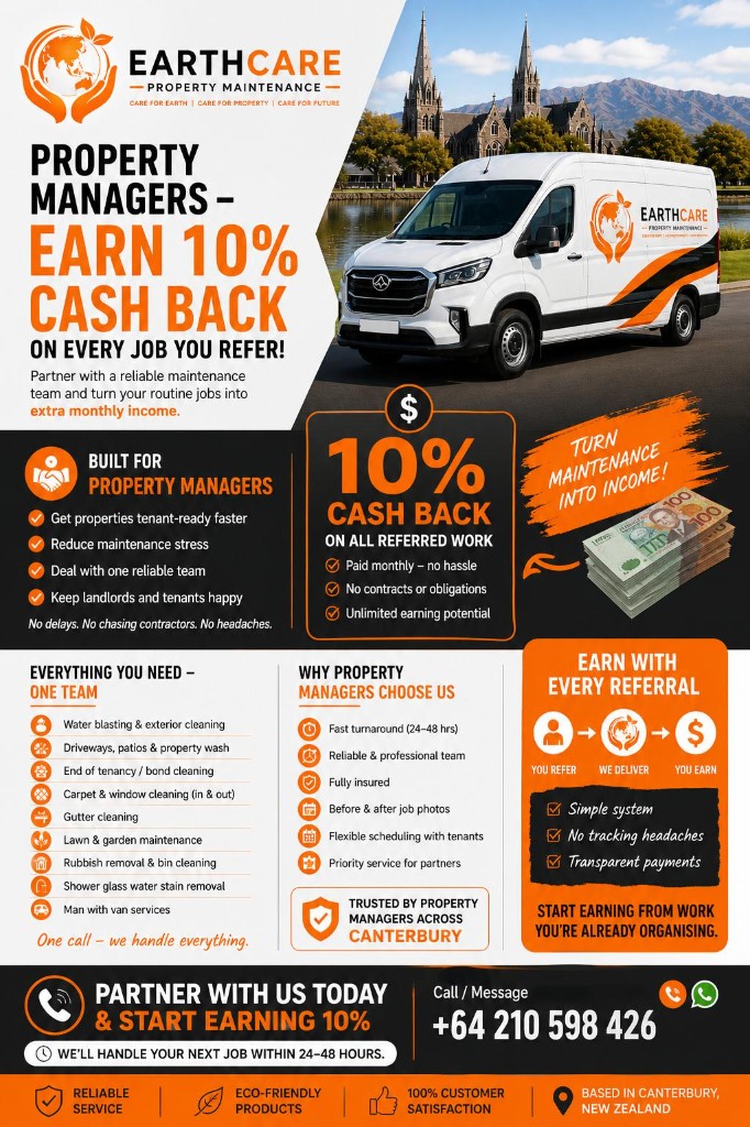 EarthCare Property Maintenance — Christchurch van and Canterbury